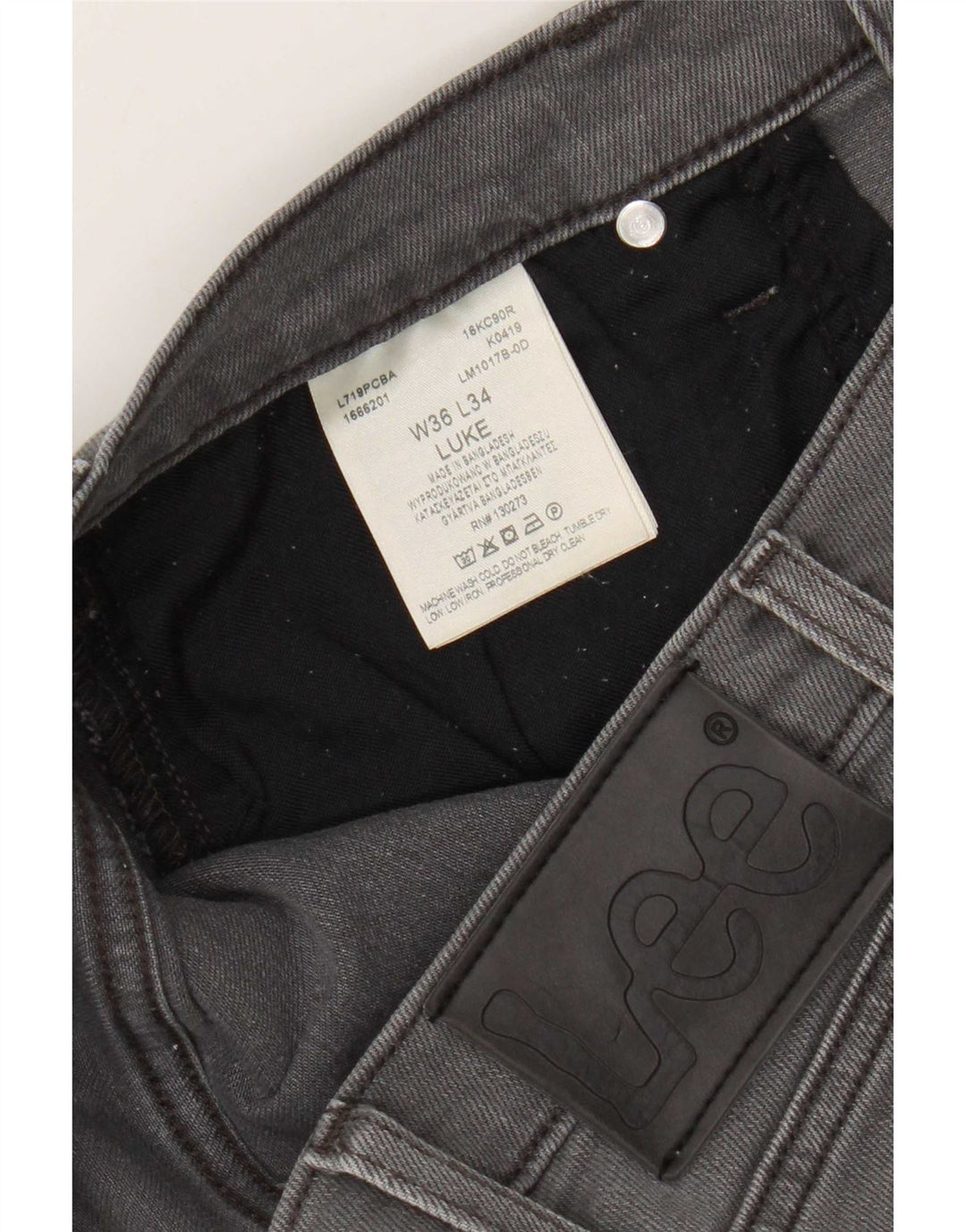 Мужские джинсы Lee Luke Slim W36 L34, серый хлопок