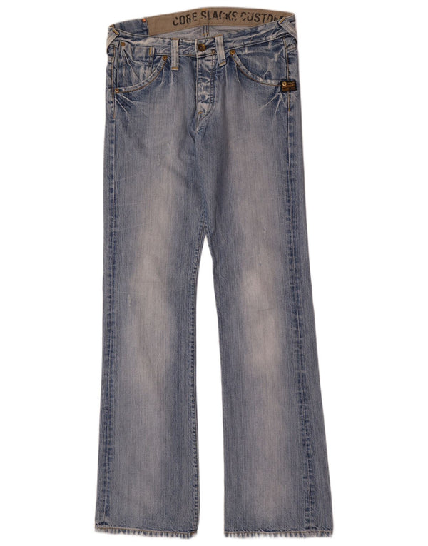 Мужские потертые джинсы G-Star Bootcut W32 L36, синий хлопок