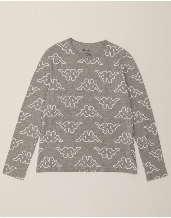 KAPPA Girls Graphic Top Long Sleeve 12-13 Years Grey