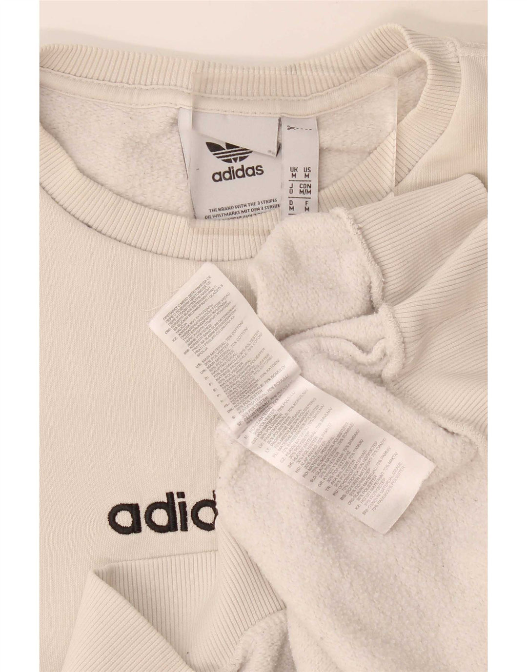 Мужской свитшот Adidas с рисунком, хлопковый джемпер среднего бежевого цвета