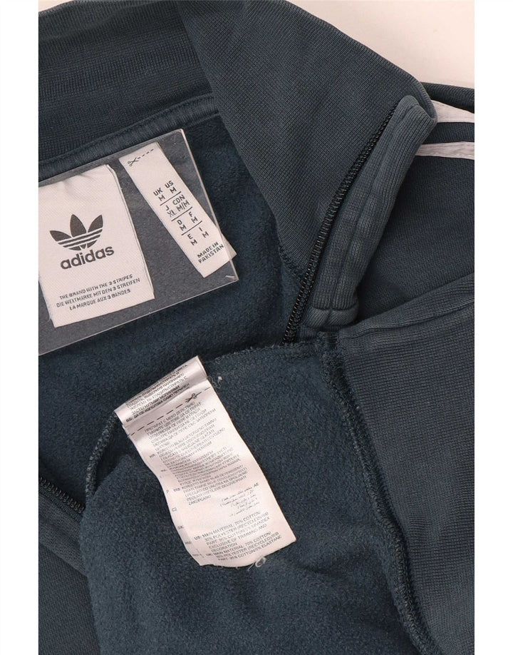 Мужской свитер Adidas с воротником на молнии, хлопковый джемпер среднего серого цвета