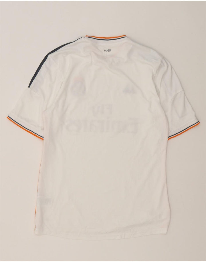 Adidas Mens Real Madrid Футболка с рисунком Верх среднего размера из полиэстера белого цвета