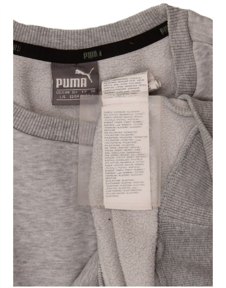 Мужской свитер Puma, большой серый хлопковый джемпер в крапинку