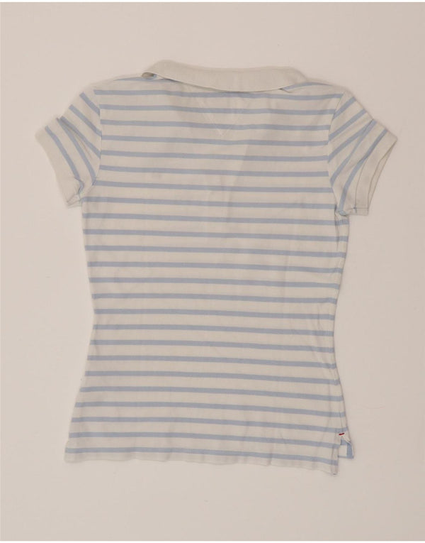 TOMMY HILFIGER Женская рубашка-поло приталенного кроя UK 6 XS, хлопок в синюю полоску