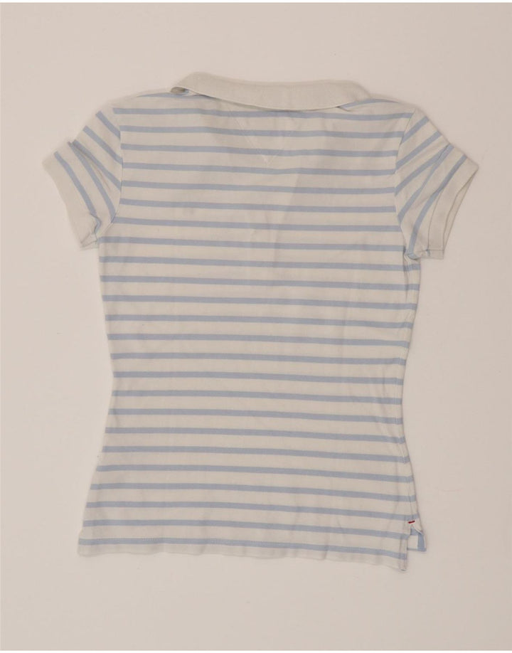 TOMMY HILFIGER Женская рубашка-поло приталенного кроя UK 6 XS, хлопок в синюю полоску