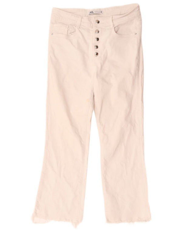 Zara Женские широкие джинсы, маленькие W28 L27, белый хлопок