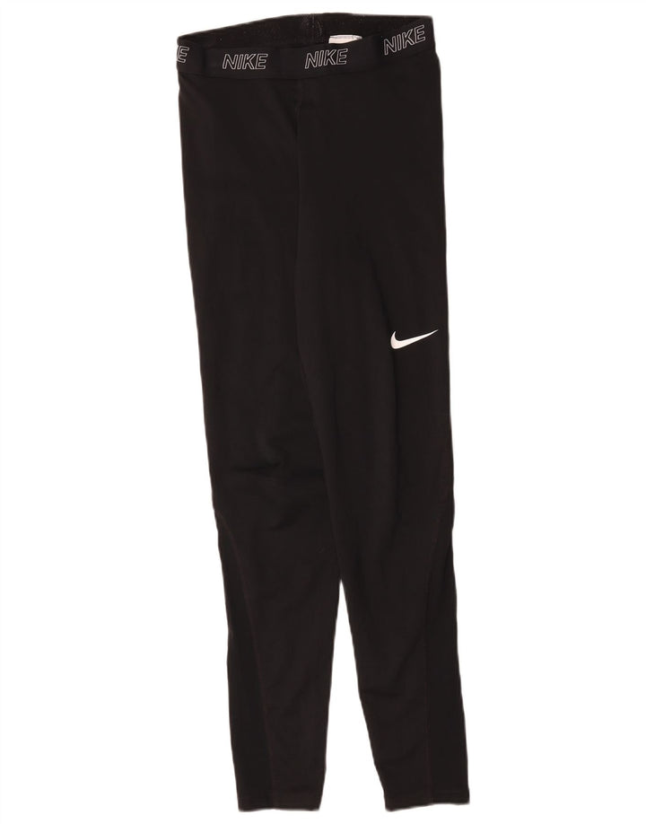 Женские леггинсы с рисунком Nike UK 12, средний черный полиэстер