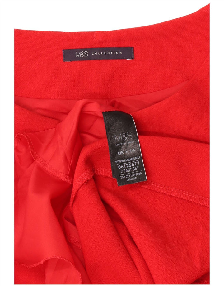 Женское платье-футляр Marks & Spencer UK 14, большой красный полиэстер