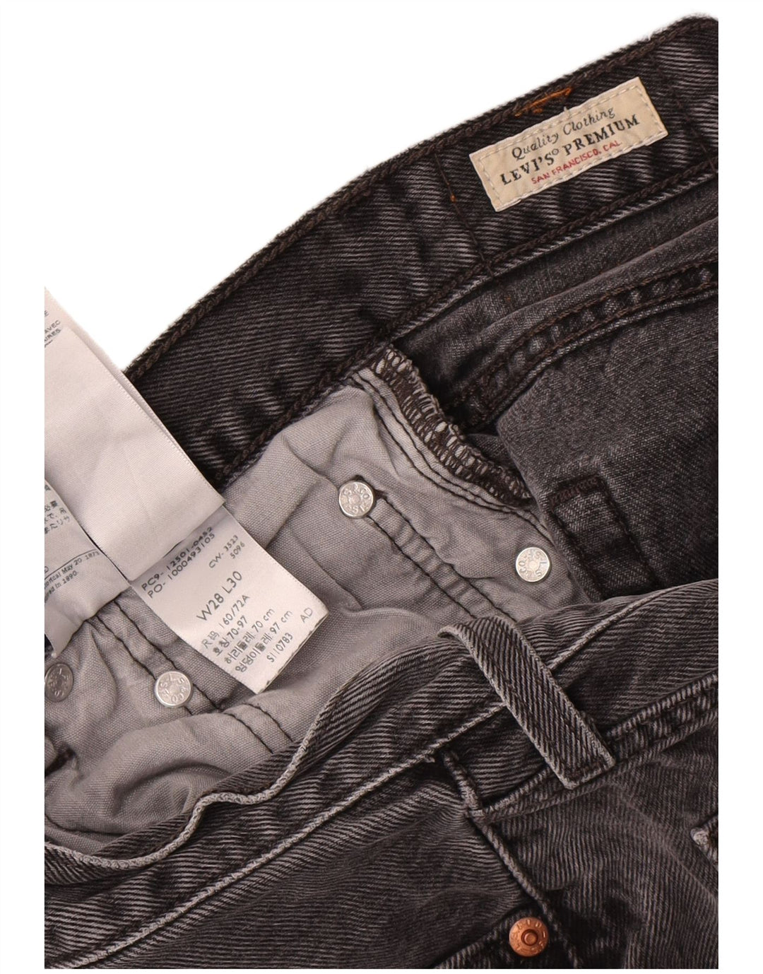 Женские прямые джинсы Levi's 501 W28 L26, серый хлопок