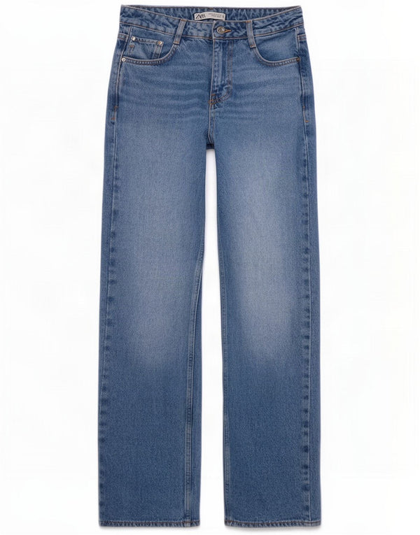 Zara Женские прямые джинсы EU 36 XS W26 L29 Синий хлопок
