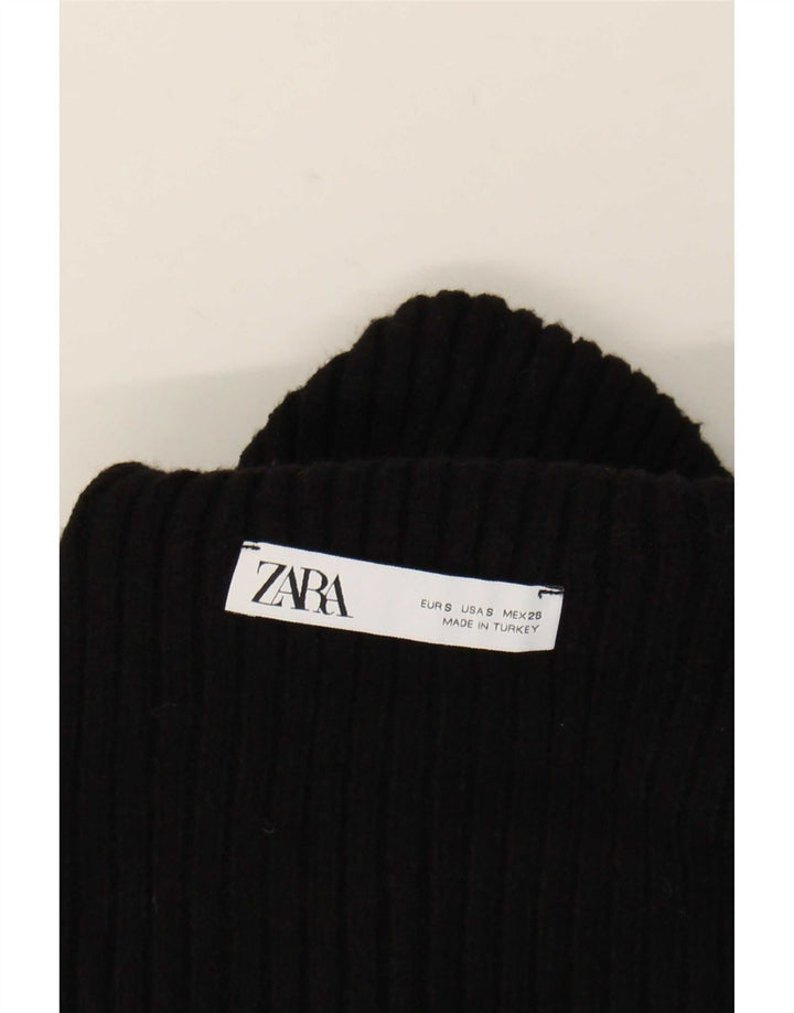 Женский укороченный джемпер большого размера Zara UK 10, маленький черный