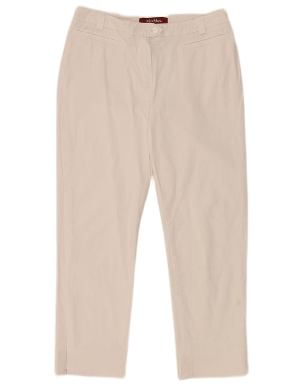 Женские укороченные брюки Max Mara UK 10, маленькие W28 L23, белый хлопок