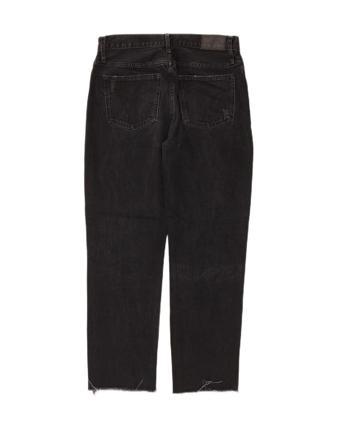 CALVIN KLEIN Womens Distressed Straight Jeans W27 L27 Grey Cotton Vintage Calvin Klein and Second-Hand Calvin Klein from Messina Hembry 