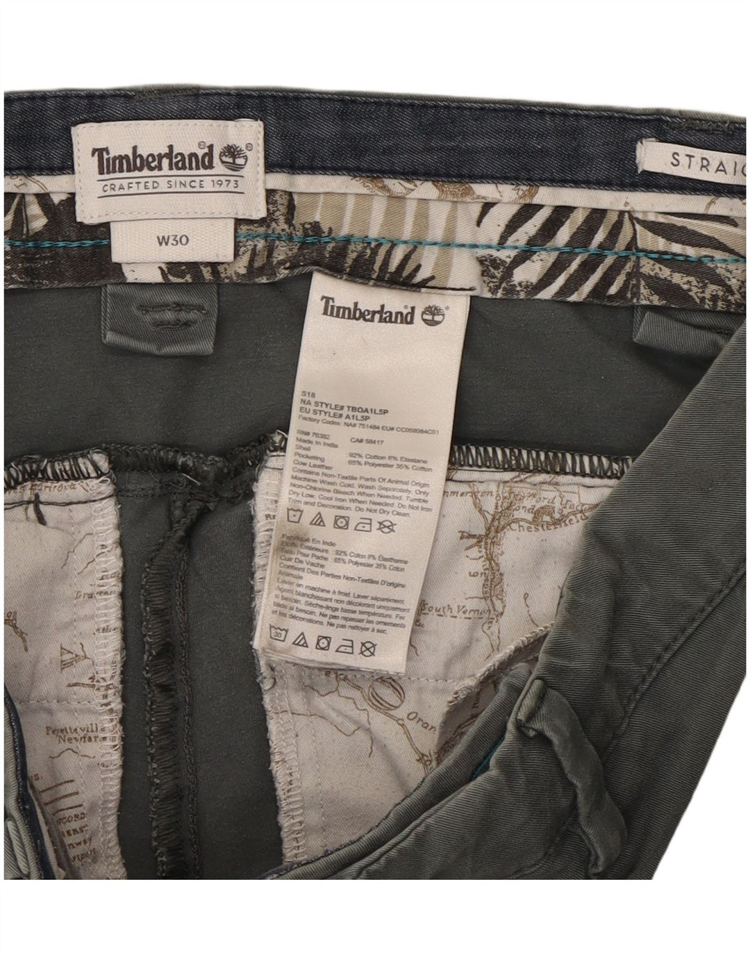 TIMBERLAND Mens Chino Shorts W30 Medium  Blue Cotton