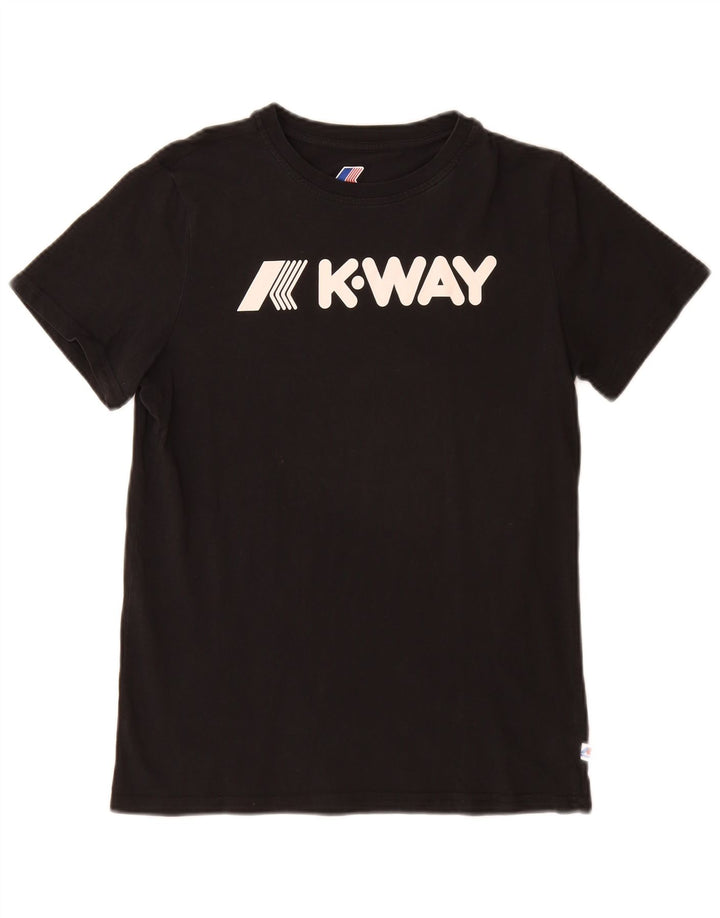 Мужская футболка с рисунком K-Way, маленькая, черная