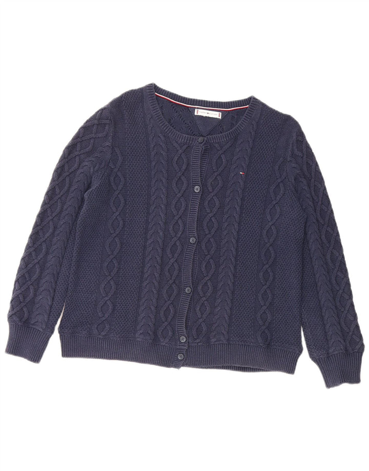 TOMMY HILFIGER Женский кардиган-свитер UK 14 Средний Темно-синий