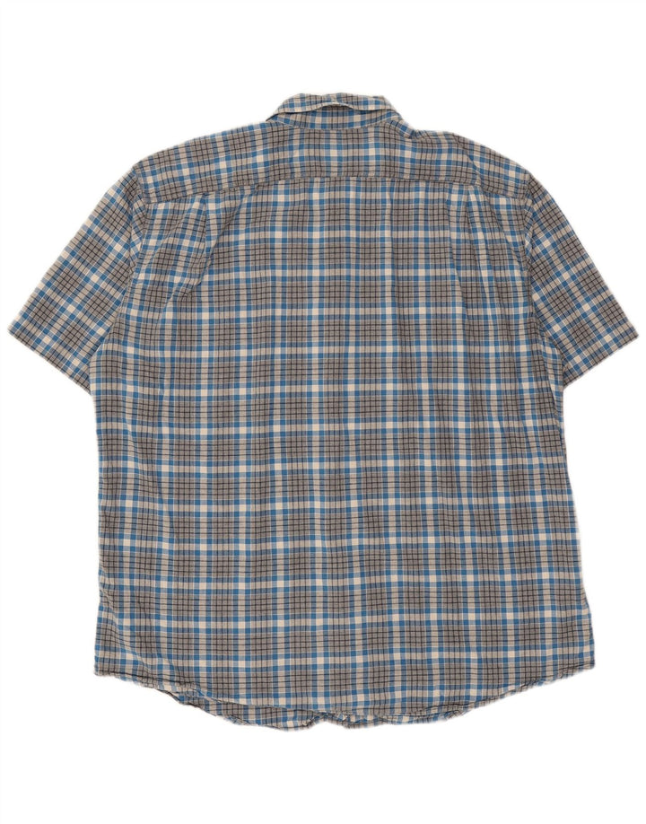 Мужская рубашка классического кроя Eddie Bauer XL, синяя клетка в клетку, хлопок