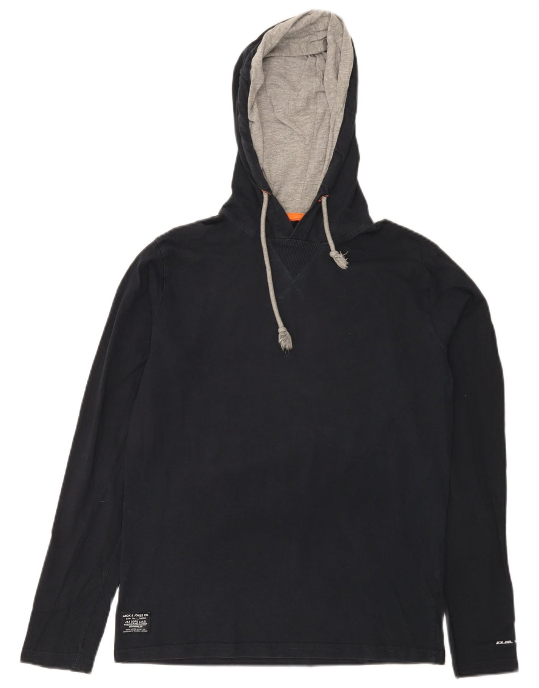 Мужской топ с капюшоном Jack & Jones с длинным рукавом, средний, темно-синий