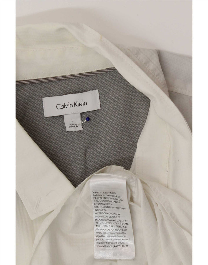 Мужская рубашка с коротким рукавом Calvin Klein, большой белый хлопок, хлопок