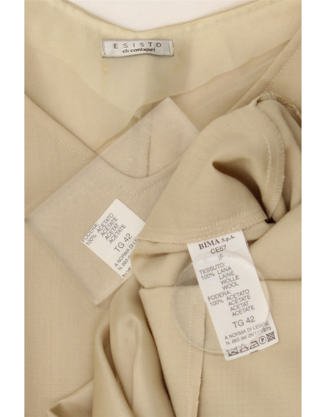 CONBIPEL Womens Esisto 2 Piece Set IT 42 Medium Beige Wool Vintage Conbipel and Second-Hand Conbipel from Messina Hembry 