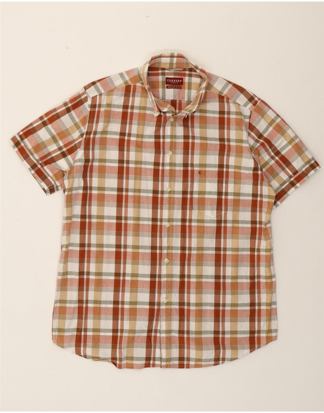CARRERA Mens Regular Fit Short Sleeve Shirt Large Multicoloured Check Vintage Carrera and Second-Hand Carrera from Messina Hembry 