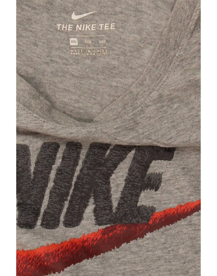 Мужская футболка с рисунком Nike Top 2XL серая в крапинку