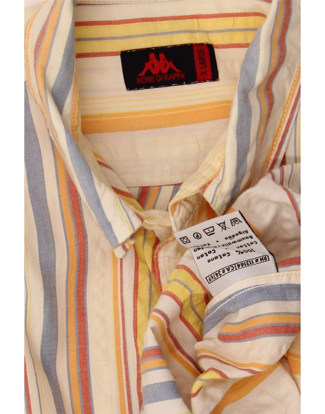 KAPPA Мужская рубашка с коротким рукавом XL, хлопок в разноцветную полоску