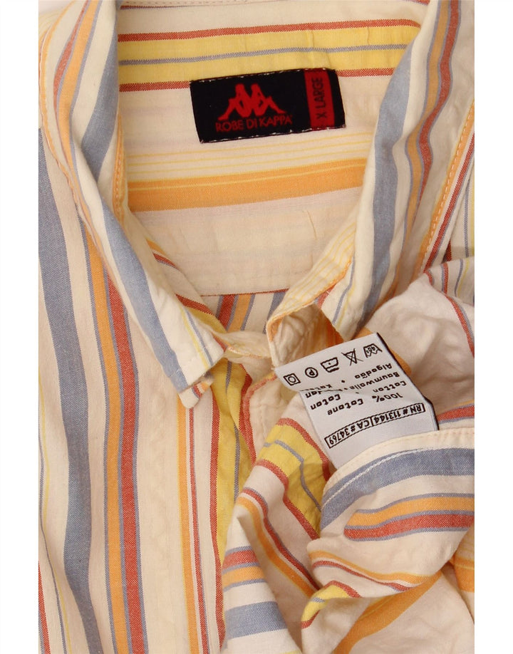 KAPPA Мужская рубашка с коротким рукавом XL, хлопок в разноцветную полоску