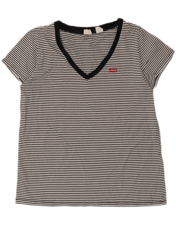 Женская футболка Levi's Top UK 14, большая черная хлопковая полоска