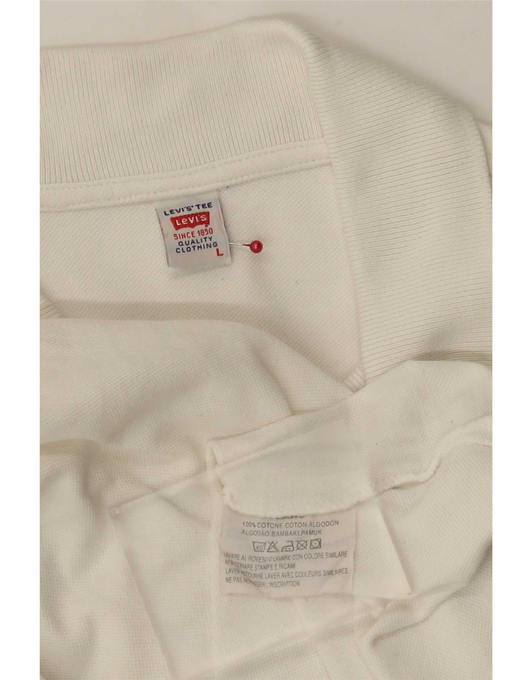 Мужская рубашка-поло Levi's, большая белая хлопковая ткань