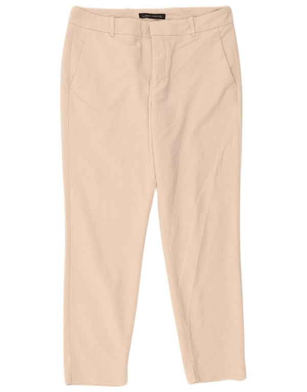 Женские узкие брюки чинос Zara, большие W32 L28, бежевые