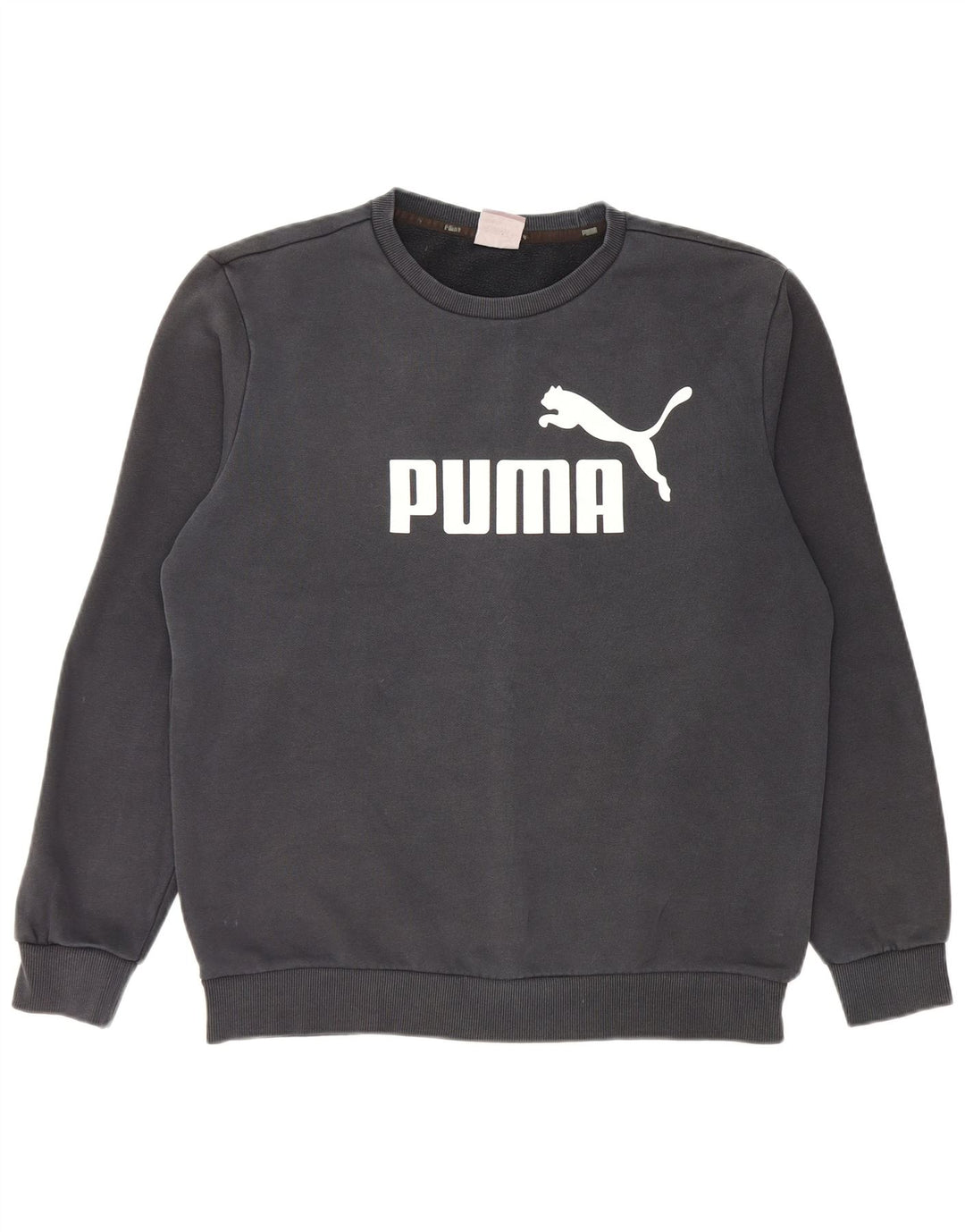 Мужской свитшот с рисунком Puma, хлопковый джемпер среднего размера, черный
