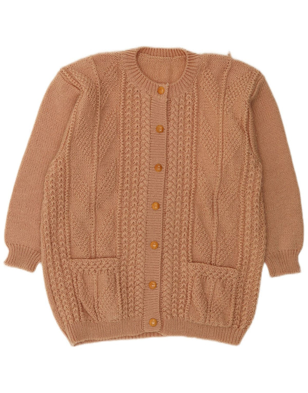 Винтажный женский свитер-кардиган UK 18 XL, бежевый