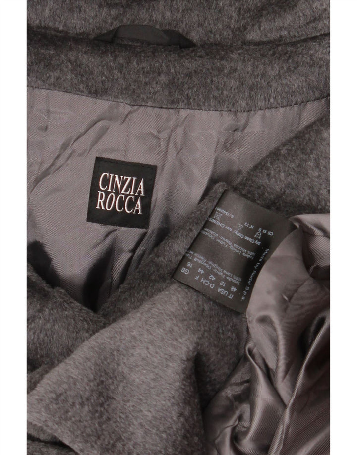 Женское пальто Cinzia Rocca UK 16, большое, серое, шерстяное