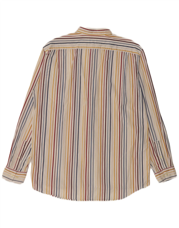 Мужская рубашка LACOSTE, размер 42, большой хлопок в разноцветную полоску