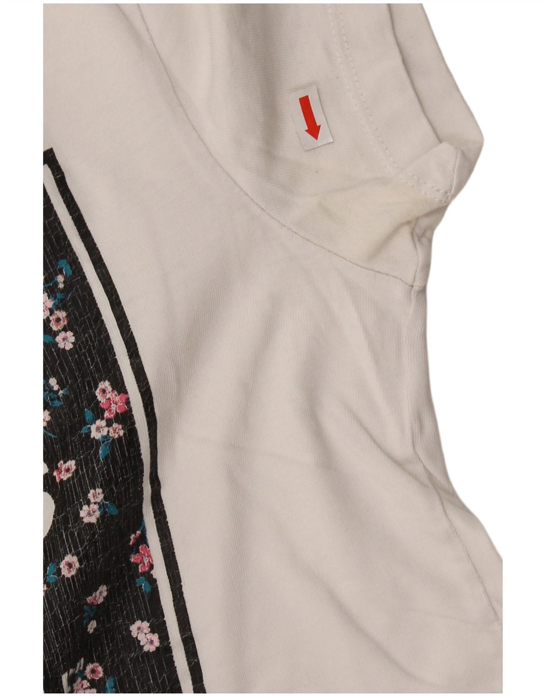 Женская укороченная футболка с рисунком VANS UK 6 XS, белый хлопок