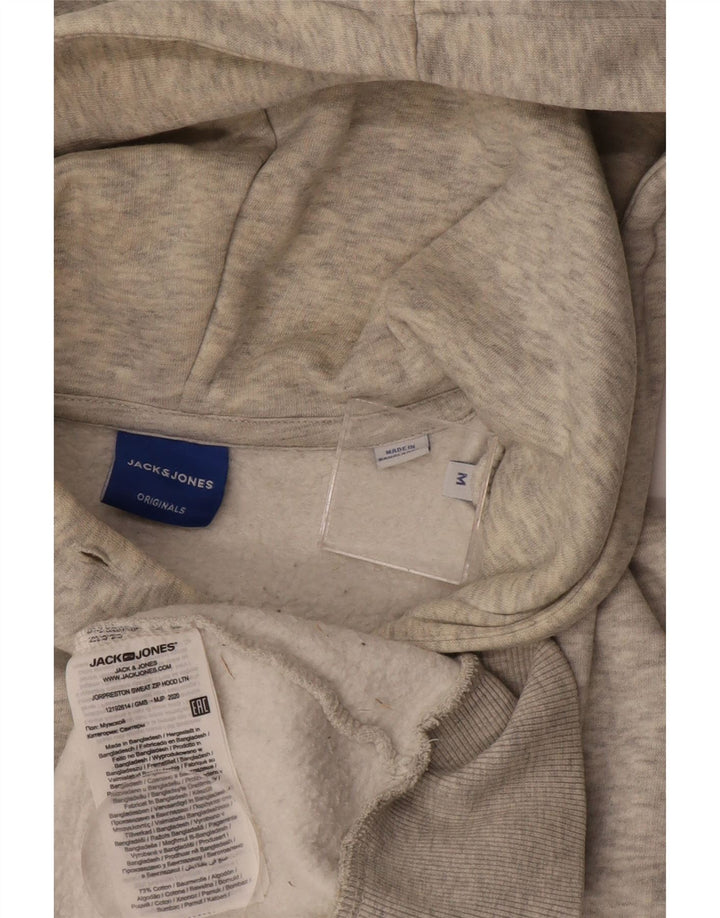 JACK & JONES Мужской свитер с капюшоном на молнии, средний серый хлопок в крапинку