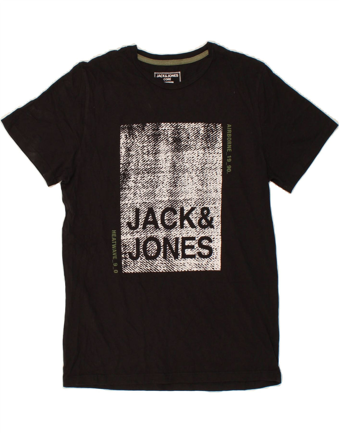 JACK & JONES Mens Regular Fit Graphic T-Shirt Top Small Black Vintage Jack & Jones and Second-Hand Jack & Jones from Messina Hembry 