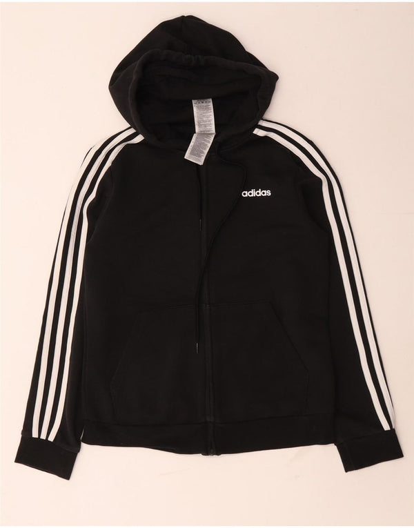 Женский свитер с капюшоном на молнии Adidas UK 12/14, средний черный, хлопок