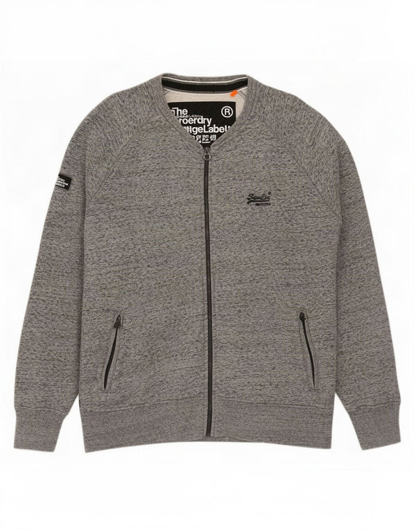 Мужской спортивный костюм Superdry, верхняя куртка 2XL, серый хлопок с крапинками