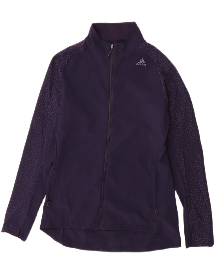 Adidas Женский спортивный костюм для бега, верхняя куртка UK 8/10, маленький темно-синий