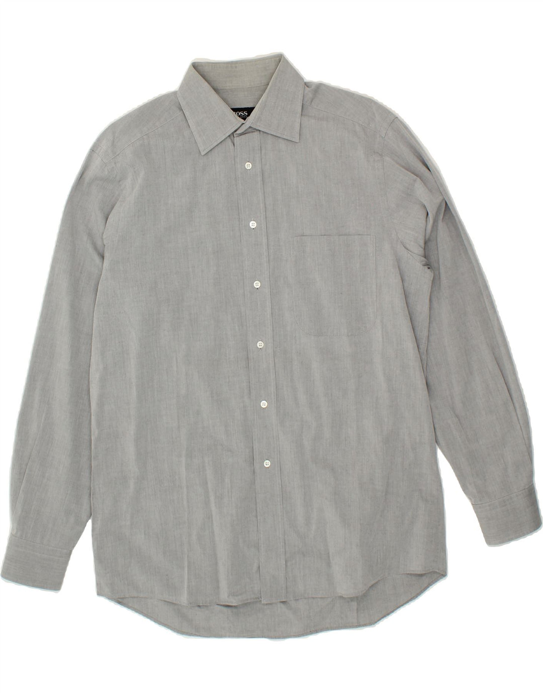 HUGO BOSS Mens Shirt Size 40 15 3/4 Medium Grey Cotton Vintage Hugo Boss and Second-Hand Hugo Boss from Messina Hembry 