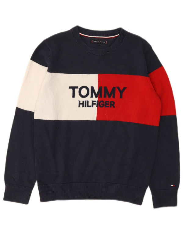 Свитер с вырезом «лодочка» для мальчиков Tommy Hilfiger, 9–10 лет, темно-синий