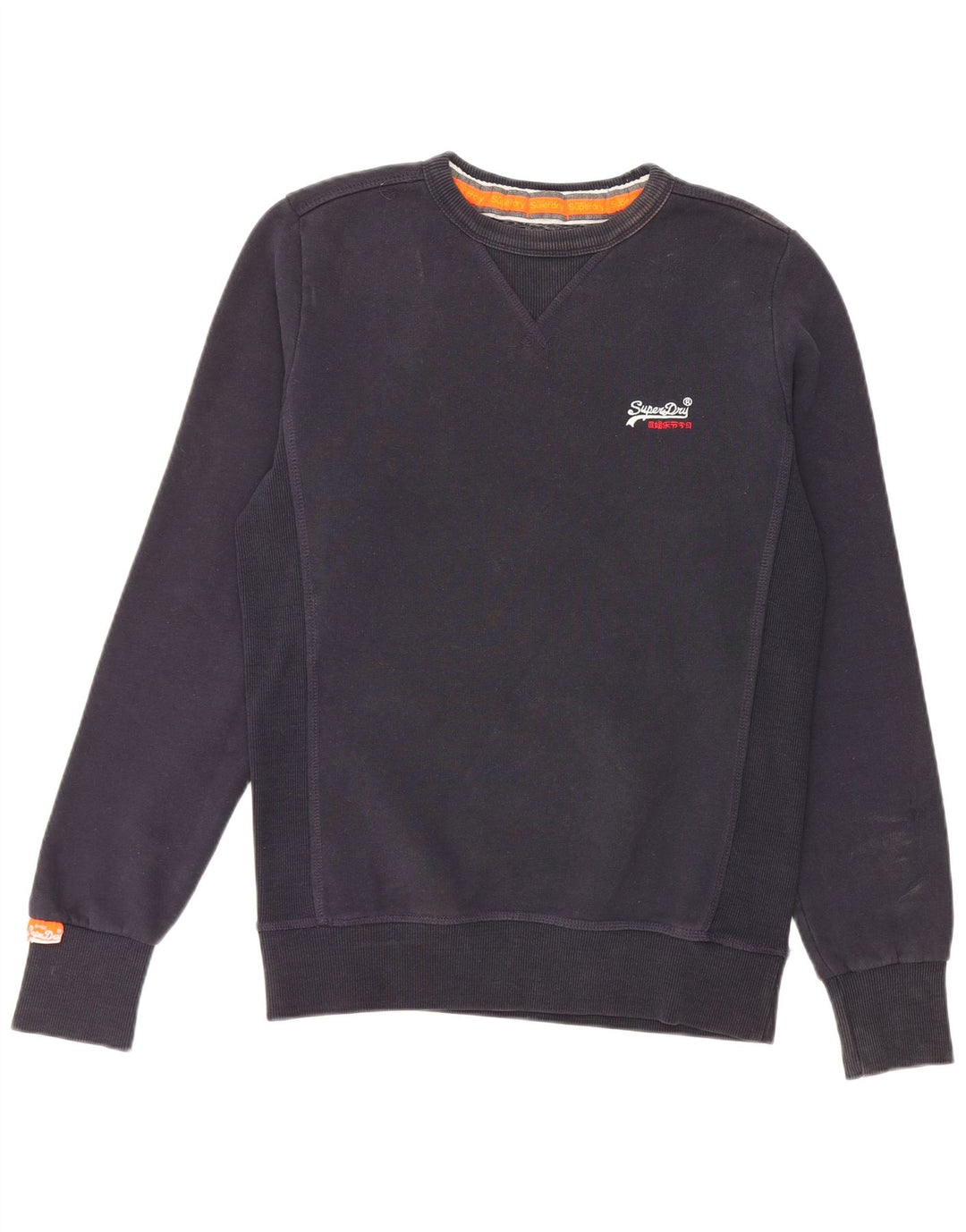 SUPERDRY Мужской свитшот, маленький темно-синий хлопковый джемпер