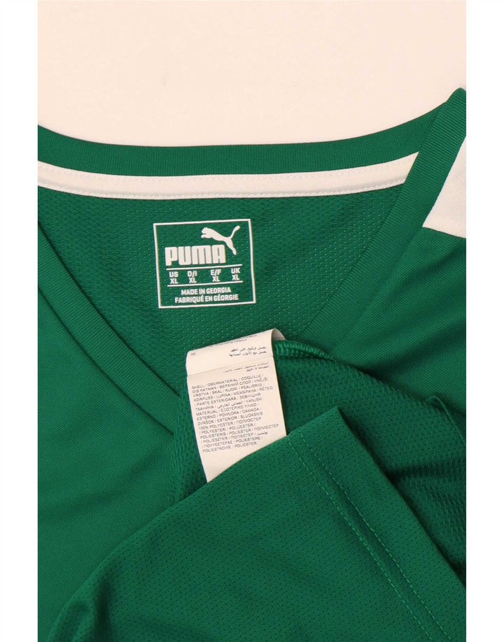 Мужская футболка Puma Top XL зеленая из полиэстера с цветными блоками