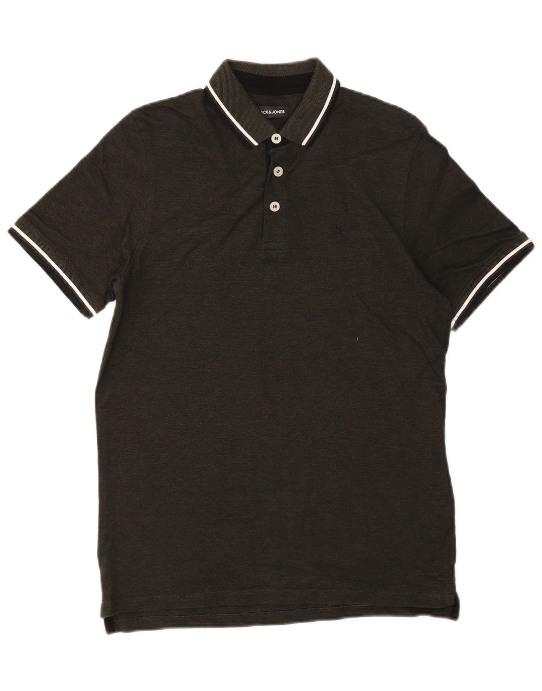Мужская рубашка поло JACK & JONES, хлопок, зеленая полоска среднего размера