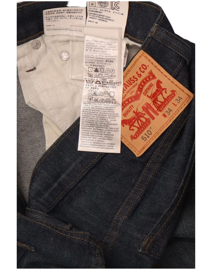 Мужские джинсы скинни LEVI'S 510 W34 L30 Темно-синие, хлопок