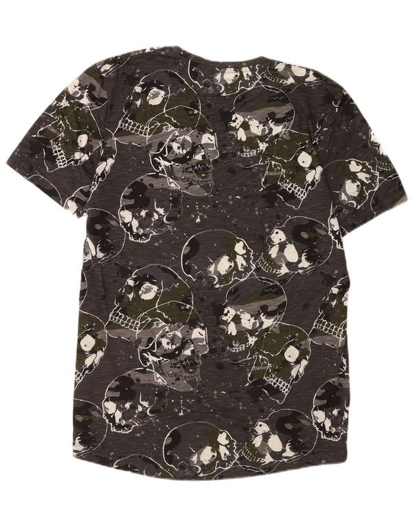 Мужская приталенная футболка с рисунком Jack & Jones Top XL Серая Готическая
