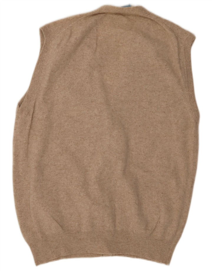 BLUMARINE Женский кардиган без рукавов IT 46 Большой Бежевый Шерсть