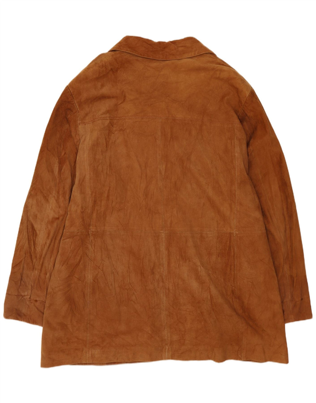 ВИНТАЖНОЕ женское замшевое пальто UK 20 2XL бежевого кожаного цвета